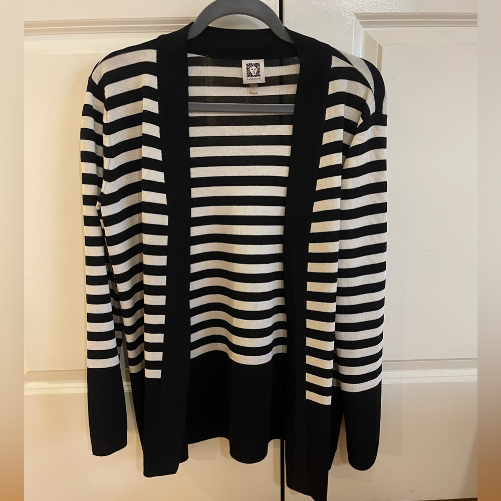 ANNE KLEIN Black & Cream Cardigan